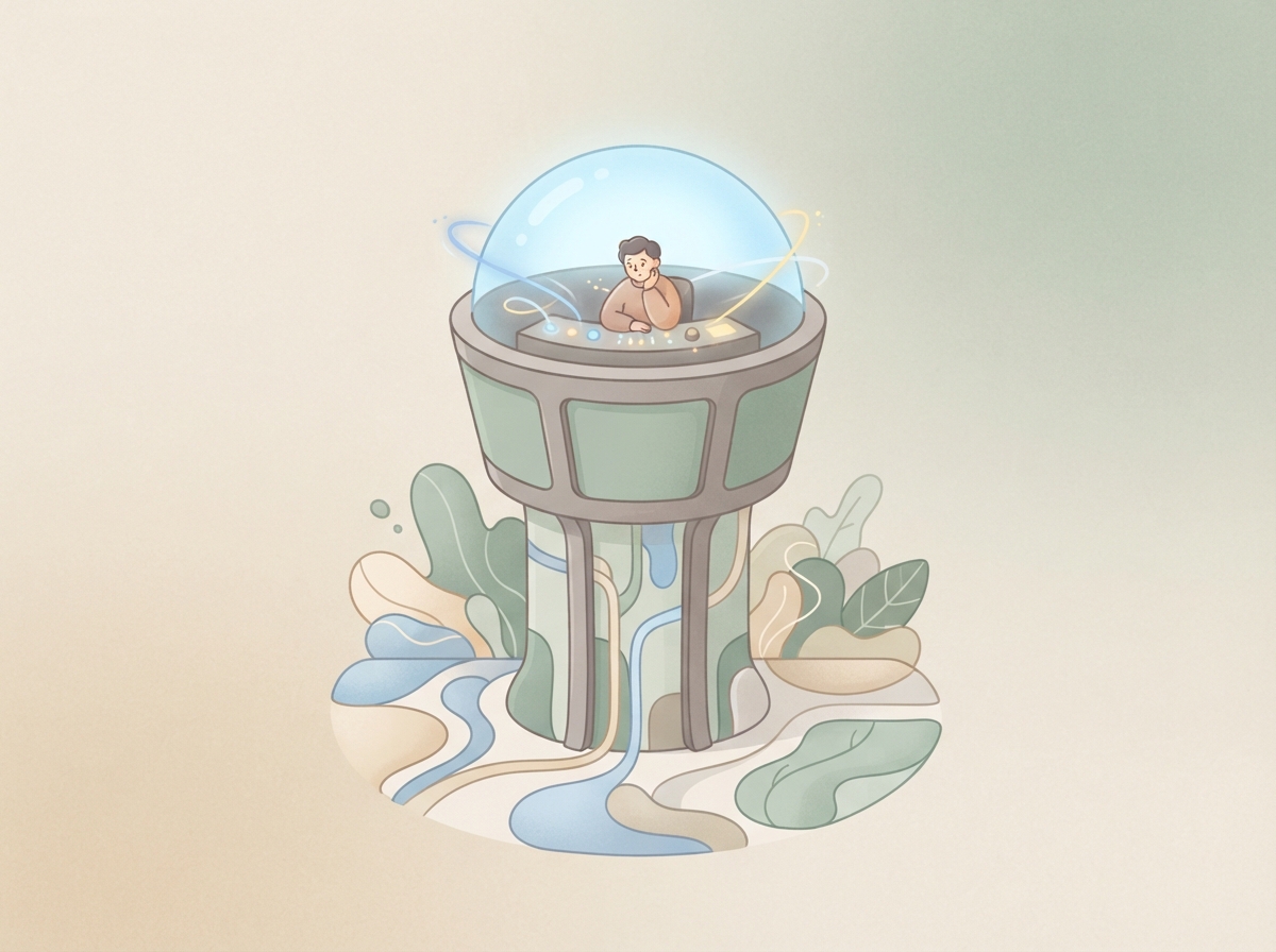 몸의 균형을 조율하는 자율신경을 관제탑에 비유한 삽화