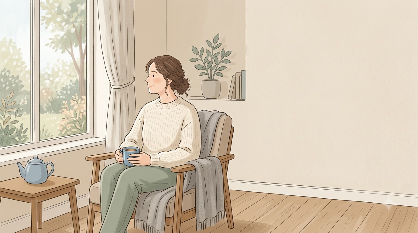 오감에 집중하며 마음을 현재로 돌리는 그라운딩 연습 모습